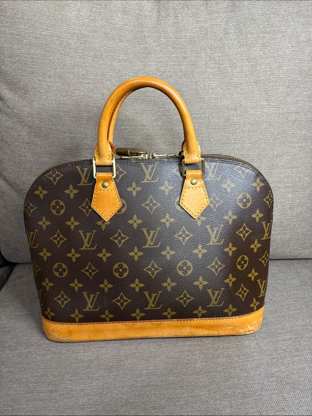 Louis Vuitton Alma Monogram Canvas Satchel Bag with COA - Picture 3 of 16